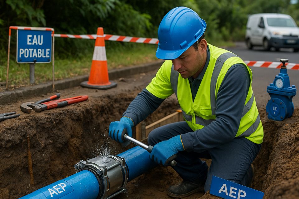 Réparation de canalisation AEP à La Réunion